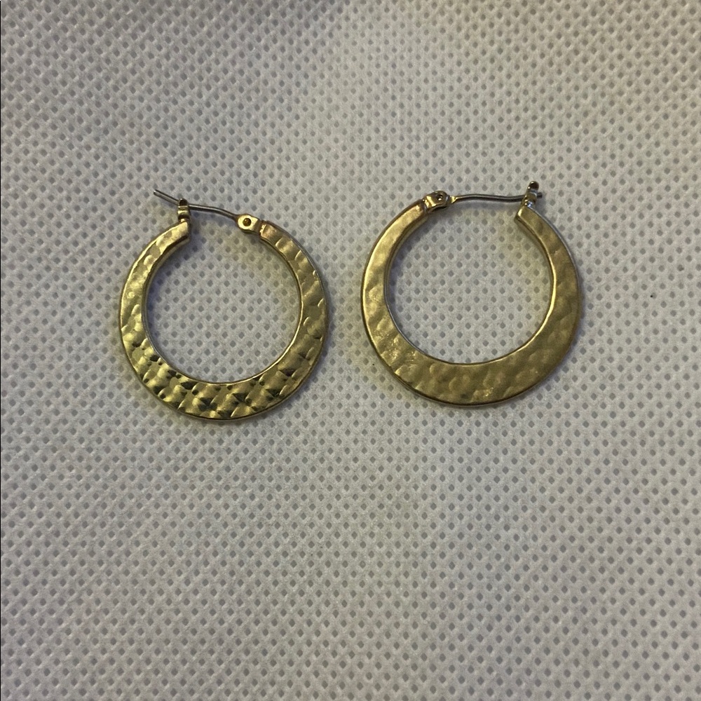 Gold Textured Hoop Earrings